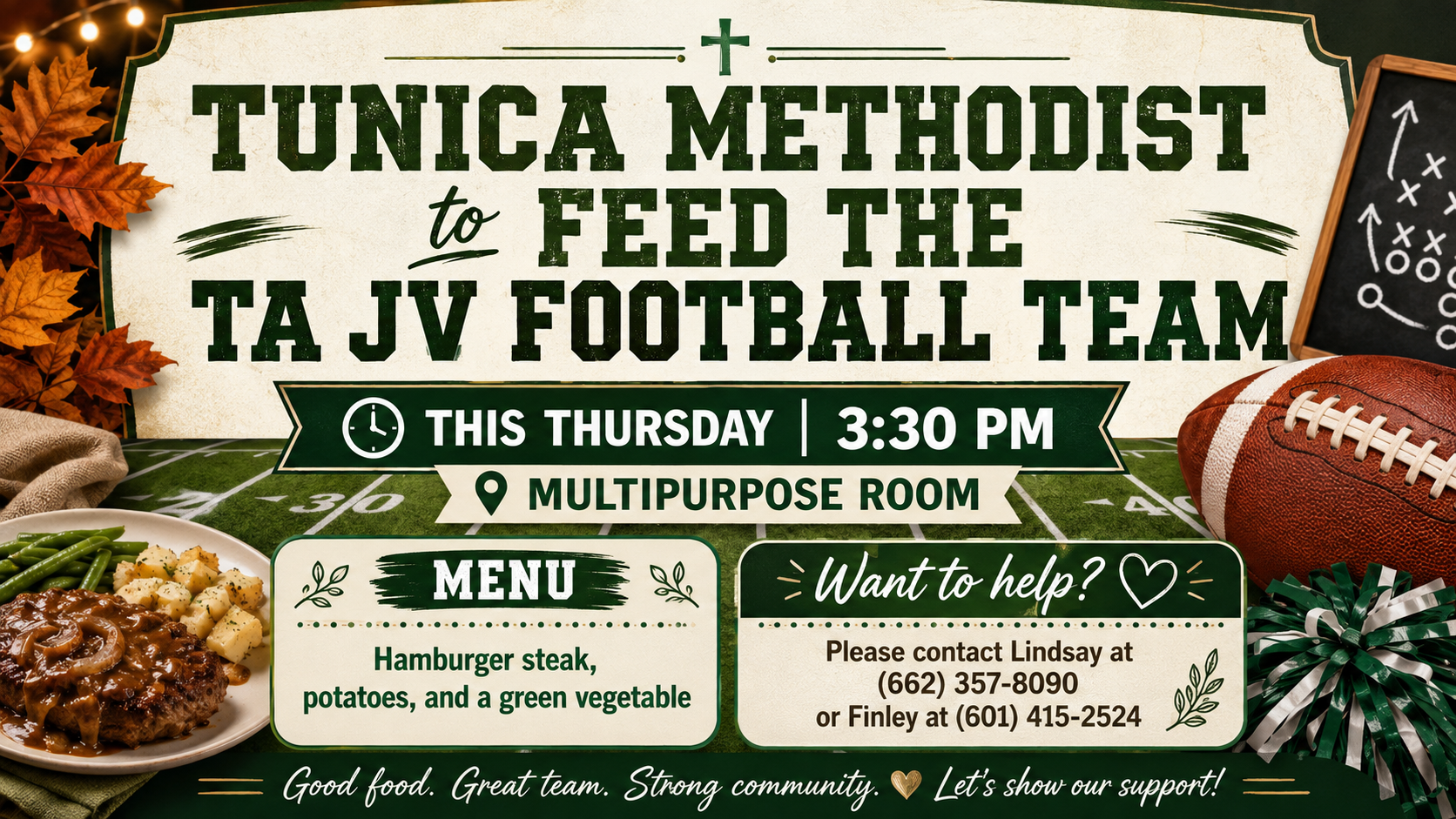 Tunica Methodist to Feed the TA JV Football Team